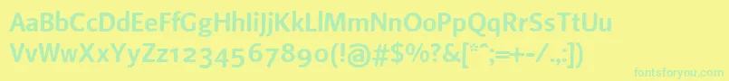 Czcionka Beosans4 – zielone czcionki na żółtym tle