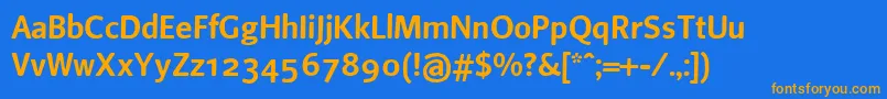 Beosans4 Font – Orange Fonts on Blue Background