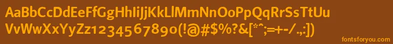 Beosans4 Font – Orange Fonts on Brown Background