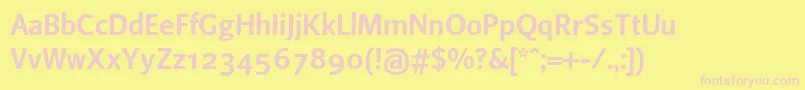 Beosans4 Font – Pink Fonts on Yellow Background