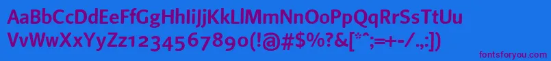 Beosans4 Font – Purple Fonts on Blue Background