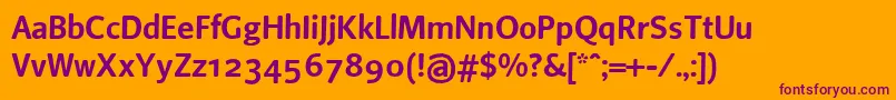 Beosans4 Font – Purple Fonts on Orange Background