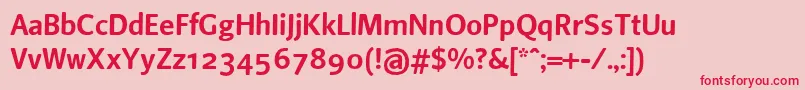 Beosans4 Font – Red Fonts on Pink Background