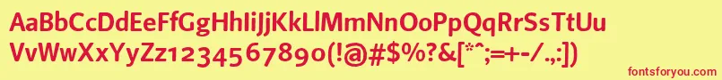 Beosans4 Font – Red Fonts on Yellow Background