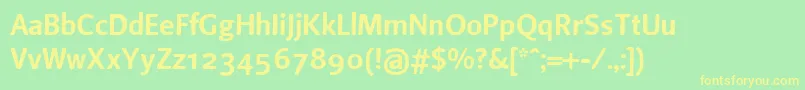 Beosans4 Font – Yellow Fonts on Green Background