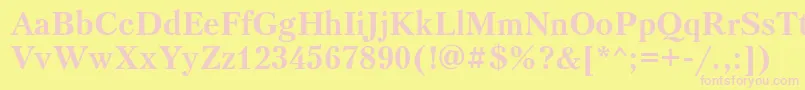 PetersburgosttBold Font – Pink Fonts on Yellow Background