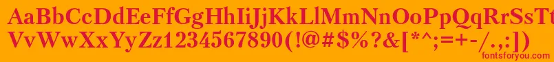 フォントPetersburgosttBold – オレンジの背景に赤い文字