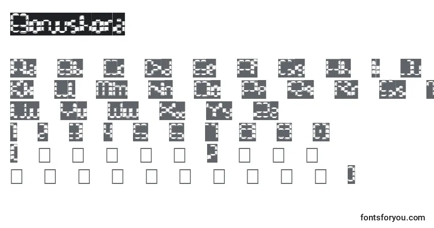 Czcionka Bonushora – alfabet, cyfry, specjalne znaki