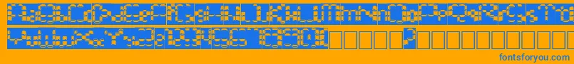 フォントBonushora – オレンジの背景に青い文字