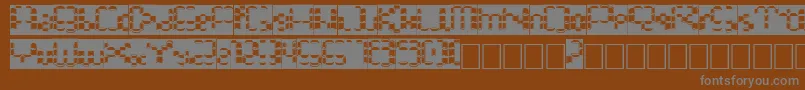Bonushora-Schriftart – Graue Schriften auf braunem Hintergrund