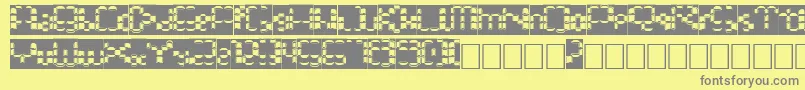 Bonushora-Schriftart – Graue Schriften auf gelbem Hintergrund