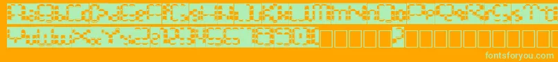 Bonushora Font – Green Fonts on Orange Background