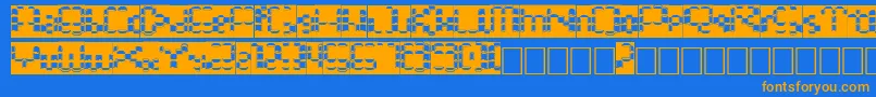 Bonushora Font – Orange Fonts on Blue Background
