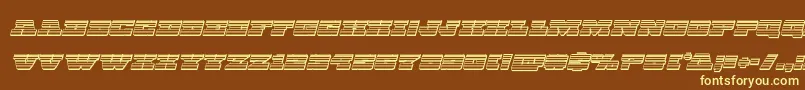 Chicagoexpresschromeital-fontti – keltaiset fontit ruskealla taustalla