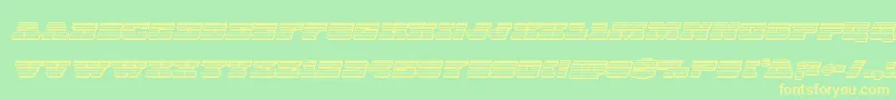 Chicagoexpresschromeital-Schriftart – Gelbe Schriften auf grünem Hintergrund