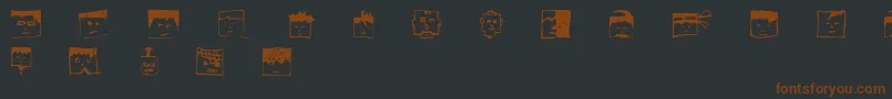 Pixelheadhandmadebeta Font – Brown Fonts on Black Background