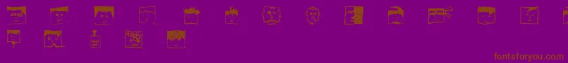 Pixelheadhandmadebeta Font – Brown Fonts on Purple Background