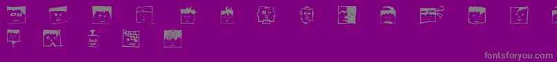 Czcionka Pixelheadhandmadebeta – szare czcionki na fioletowym tle