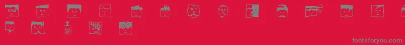 Pixelheadhandmadebeta Font – Gray Fonts on Red Background