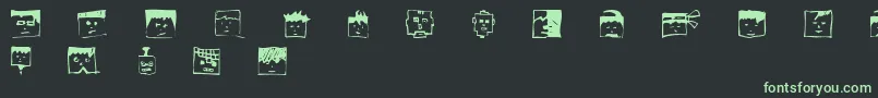 フォントPixelheadhandmadebeta – 黒い背景に緑の文字