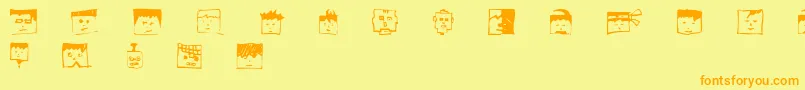 Police Pixelheadhandmadebeta – polices orange sur fond jaune