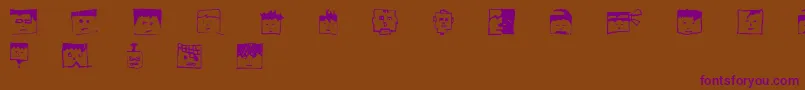 Pixelheadhandmadebeta Font – Purple Fonts on Brown Background