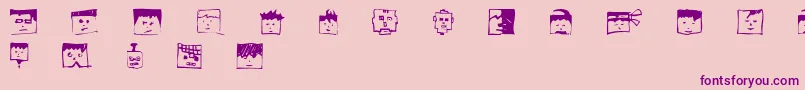 Pixelheadhandmadebeta Font – Purple Fonts on Pink Background
