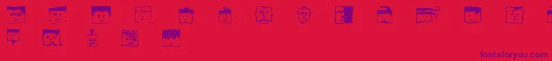 Pixelheadhandmadebeta Font – Purple Fonts on Red Background