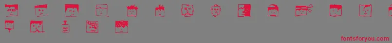 Police Pixelheadhandmadebeta – polices rouges sur fond gris