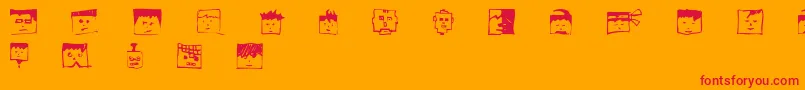 fuente Pixelheadhandmadebeta – Fuentes Rojas Sobre Fondo Naranja