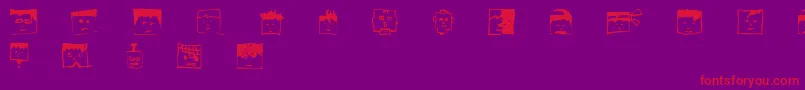 Pixelheadhandmadebeta Font – Red Fonts on Purple Background
