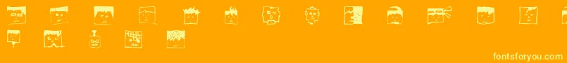 Police Pixelheadhandmadebeta – polices jaunes sur fond orange
