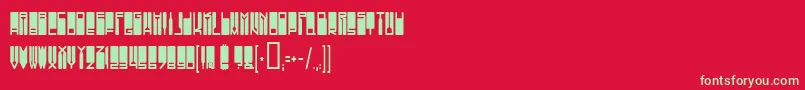 VanishingGirl-fontti – vihreät fontit punaisella taustalla