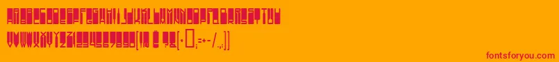 VanishingGirl-Schriftart – Rote Schriften auf orangefarbenem Hintergrund
