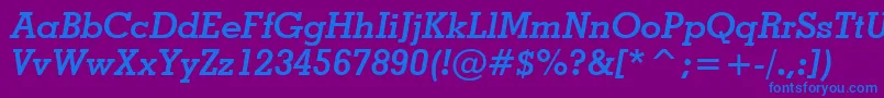 GeometricSlabserif703BoldItalicBt Font – Blue Fonts on Purple Background