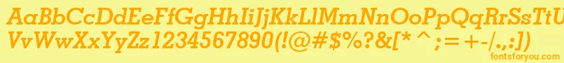 GeometricSlabserif703BoldItalicBt Font – Orange Fonts on Yellow Background