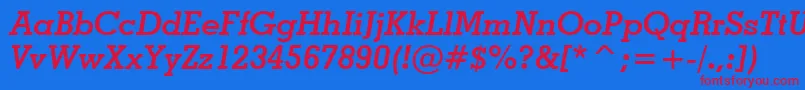 GeometricSlabserif703BoldItalicBt Font – Red Fonts on Blue Background