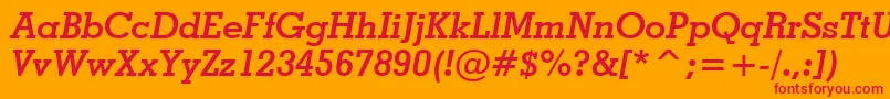 GeometricSlabserif703BoldItalicBt Font – Red Fonts on Orange Background