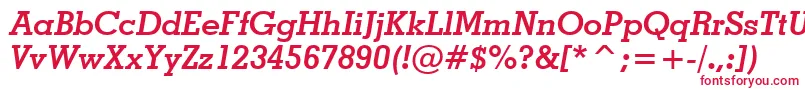 Czcionka GeometricSlabserif703BoldItalicBt – czerwone czcionki na białym tle