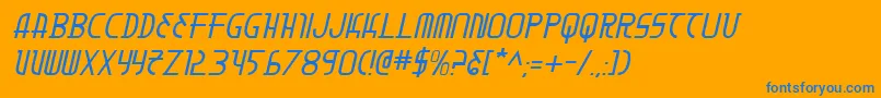 フォントMoondarti – オレンジの背景に青い文字