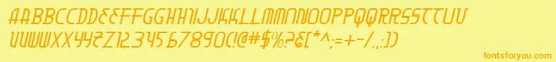 フォントMoondarti – オレンジの文字が黄色の背景にあります。