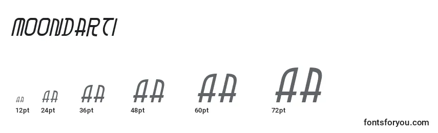 Moondarti Font Sizes