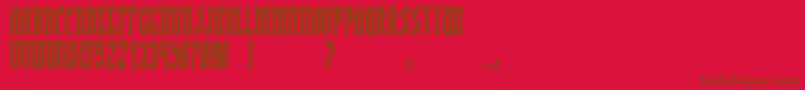 JmhRojoBoldフォントについての詳細 フォントJmhRojoBold – 赤い背景に茶色の文字