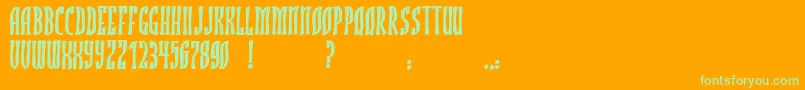 JmhRojoBold-Schriftart – Grüne Schriften auf orangefarbenem Hintergrund