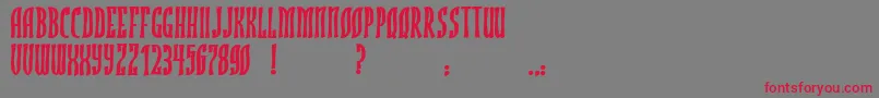 フォントJmhRojoBold – 赤い文字の灰色の背景