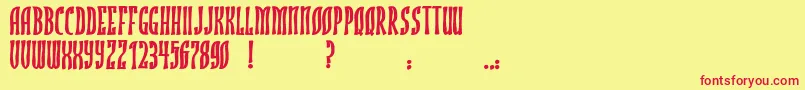 JmhRojoBold Font – Red Fonts on Yellow Background