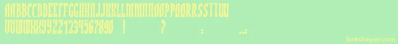 JmhRojoBold Font – Yellow Fonts on Green Background
