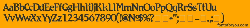 RomicNormal Font – Black Fonts on Orange Background