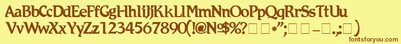 RomicNormal Font – Brown Fonts on Yellow Background