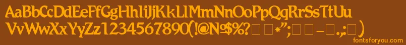 RomicNormal Font – Orange Fonts on Brown Background